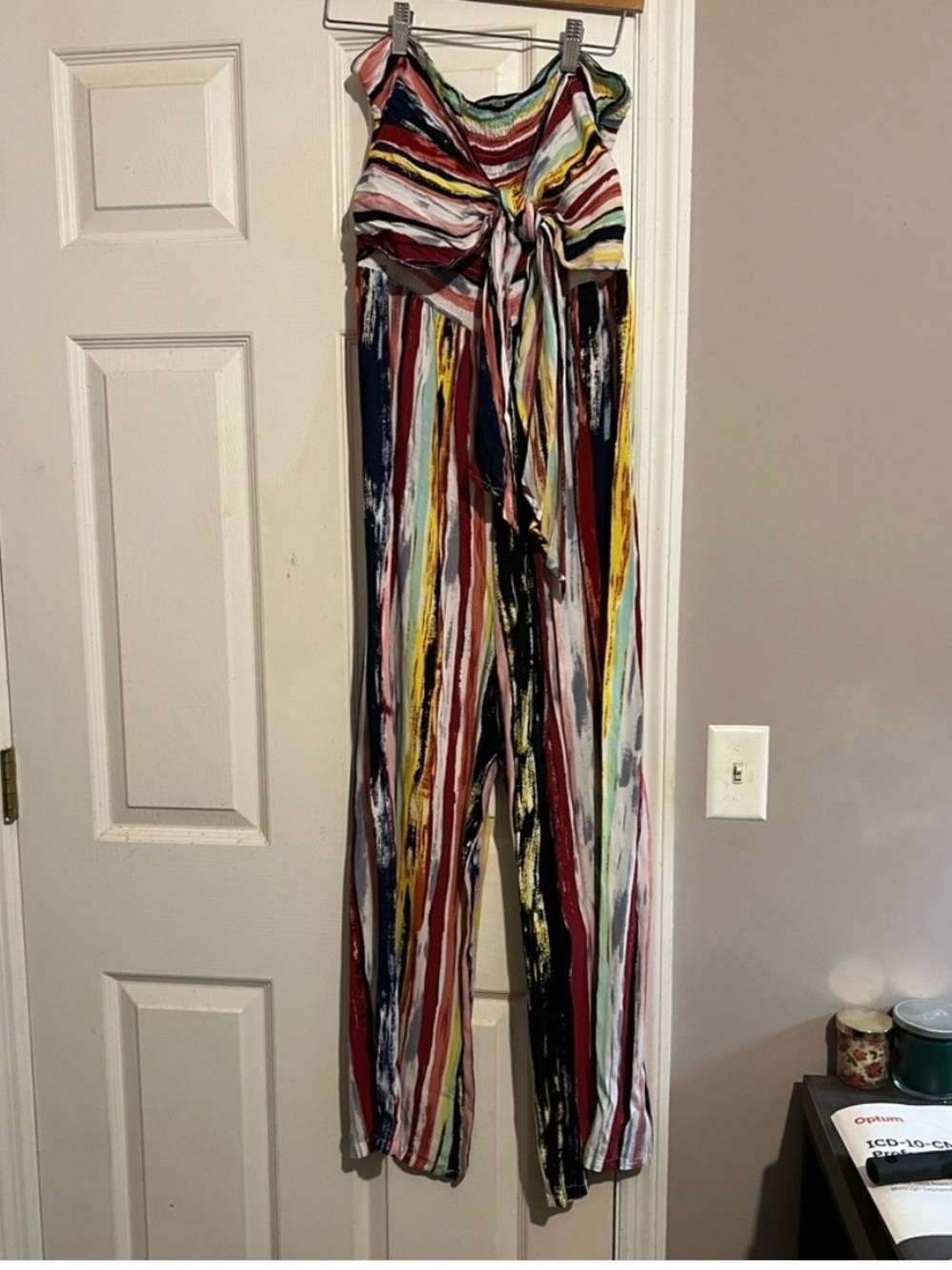 Sucrefas Multicolor Striped Tie-Front Jumpsuit